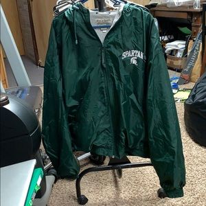 Large Green Michigan State Windbreaker